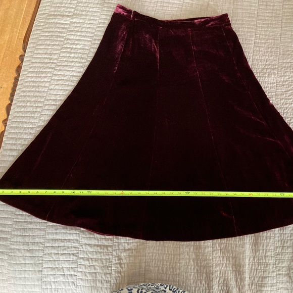 Burgundy Velvet Skirt w Black Velvet Tassel Sash size 14 NEVER WORN - Picture 6 of 10